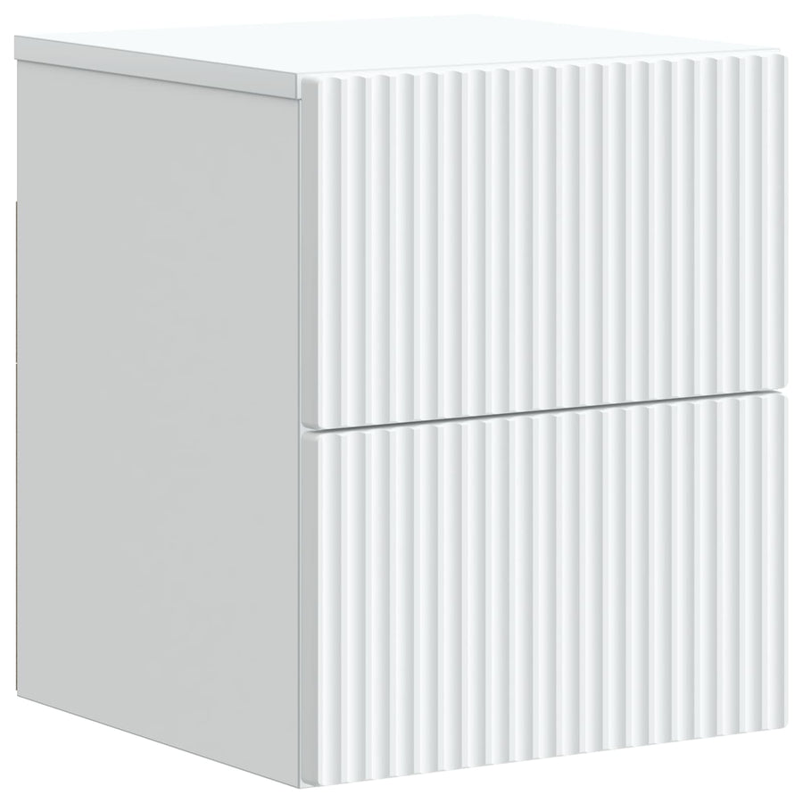 Wandbeugel Bedkast 2 pcs Wit 33 x 34,5 x 40 cm Bewerkt hout