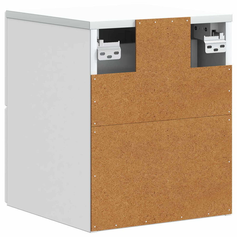 Wandbeugel Bedkast 2 pcs Wit 33 x 34,5 x 40 cm Bewerkt hout