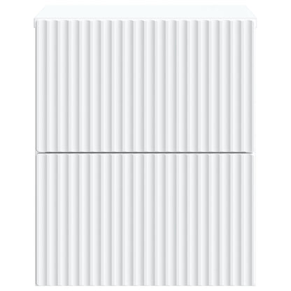 Wandbeugel Bedkast 2 pcs Wit 33 x 34,5 x 40 cm Bewerkt hout