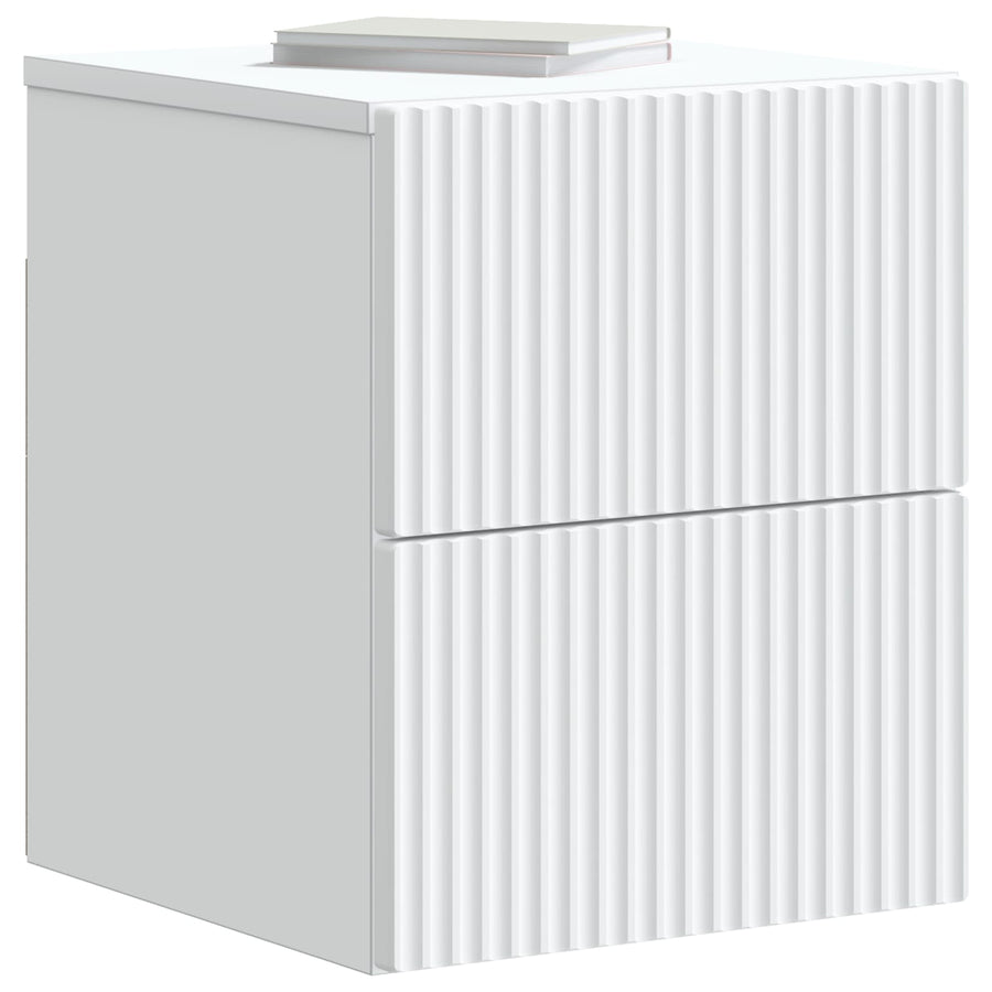 Wandbeugel Bedkast 2 pcs Wit 33 x 34,5 x 40 cm Bewerkt hout
