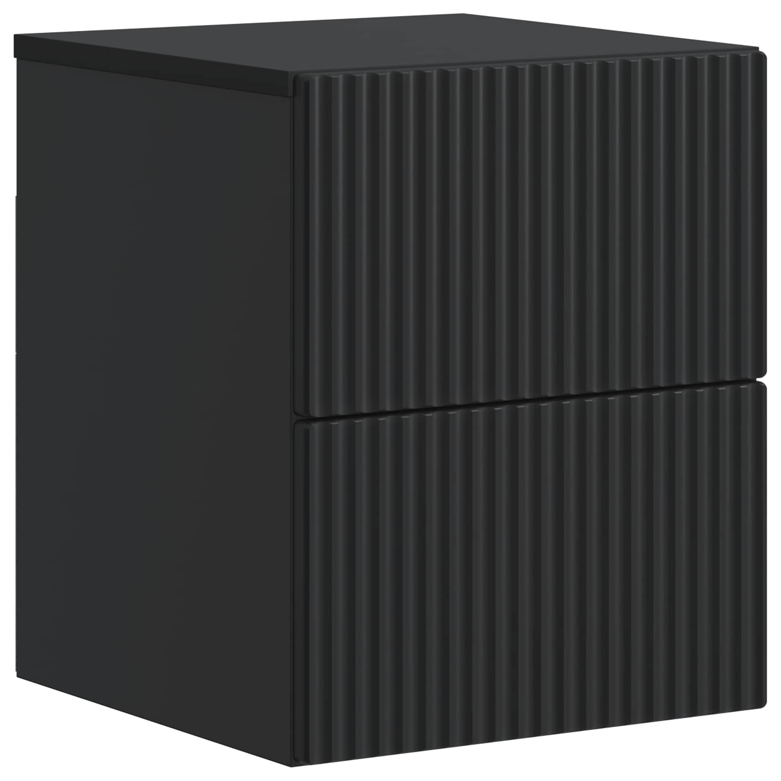 Wandbeugel Bedkast Zwart 33 x 34,5 x 40 cm Bewerkt hout