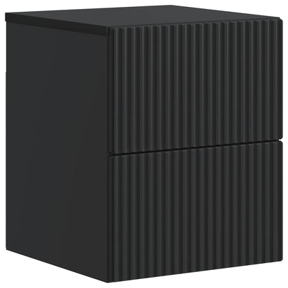 Wandbeugel Bedkast Zwart 33 x 34,5 x 40 cm Bewerkt hout