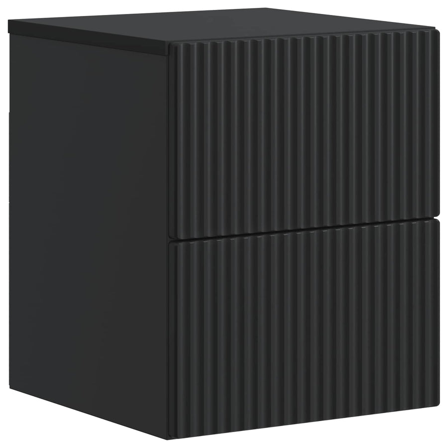 Wandbeugel Bedkast Zwart 33 x 34,5 x 40 cm Bewerkt hout