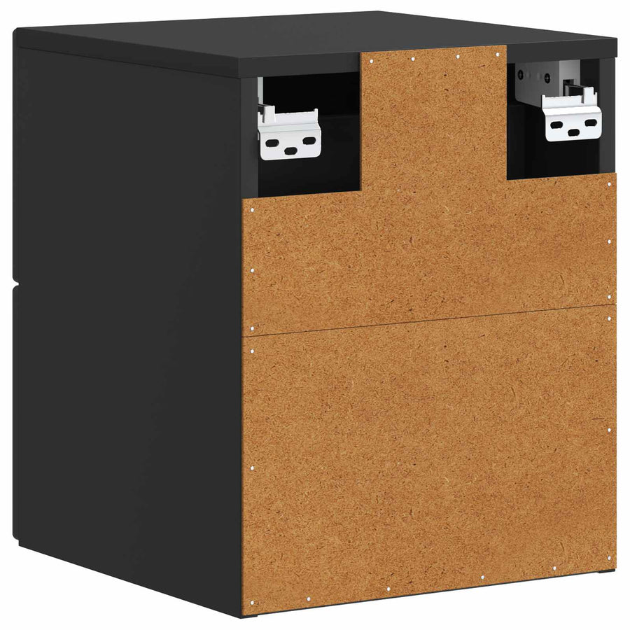 Wandbeugel Bedkast Zwart 33 x 34,5 x 40 cm Bewerkt hout