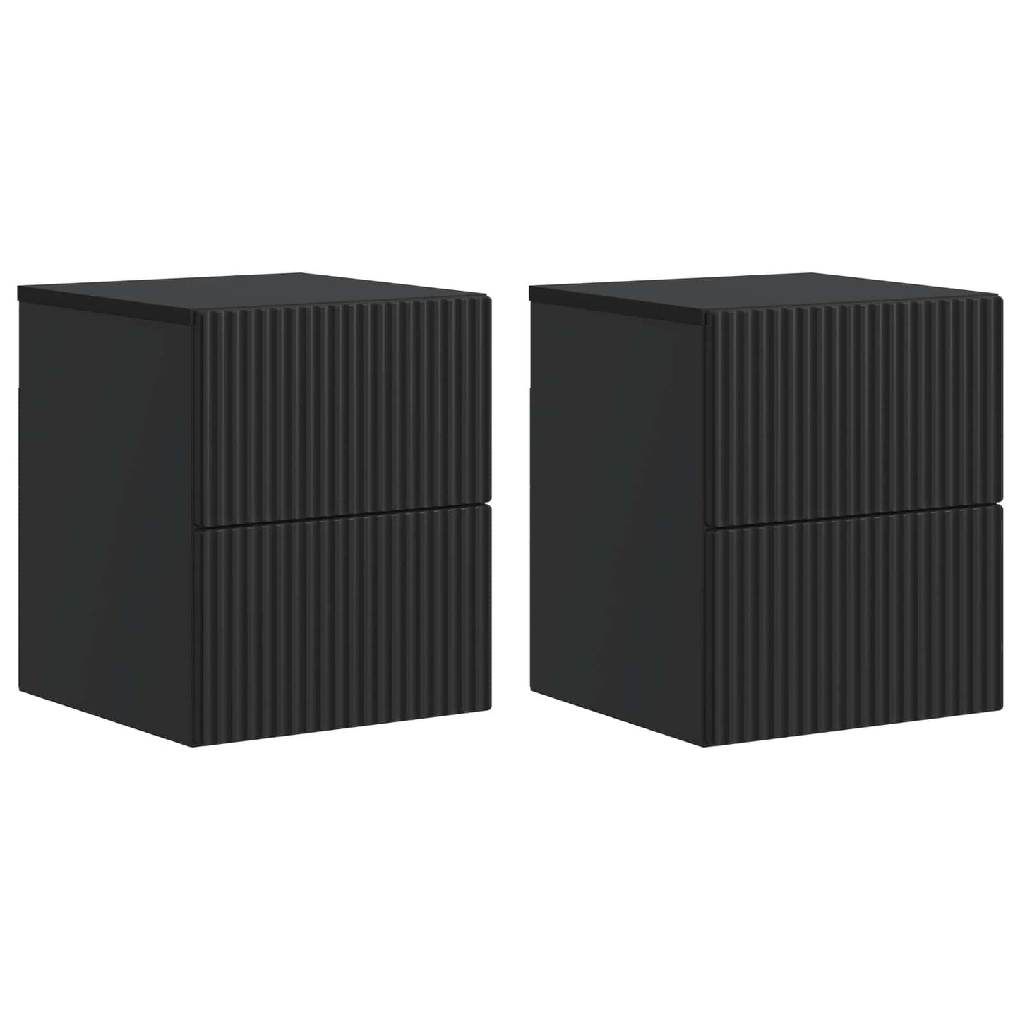 Wandbeugel Bedkast 2 pcs Zwart 33 x 34,5 x 40 cm Bewerkt hout