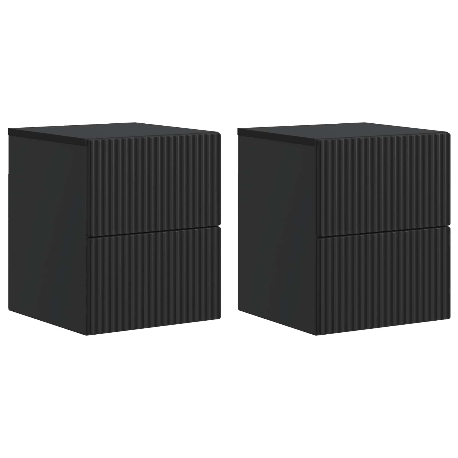 Wandbeugel Bedkast 2 pcs Zwart 33 x 34,5 x 40 cm Bewerkt hout