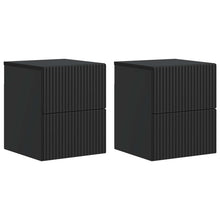 Wandbeugel Bedkast 2 pcs Zwart 33 x 34,5 x 40 cm Bewerkt hout