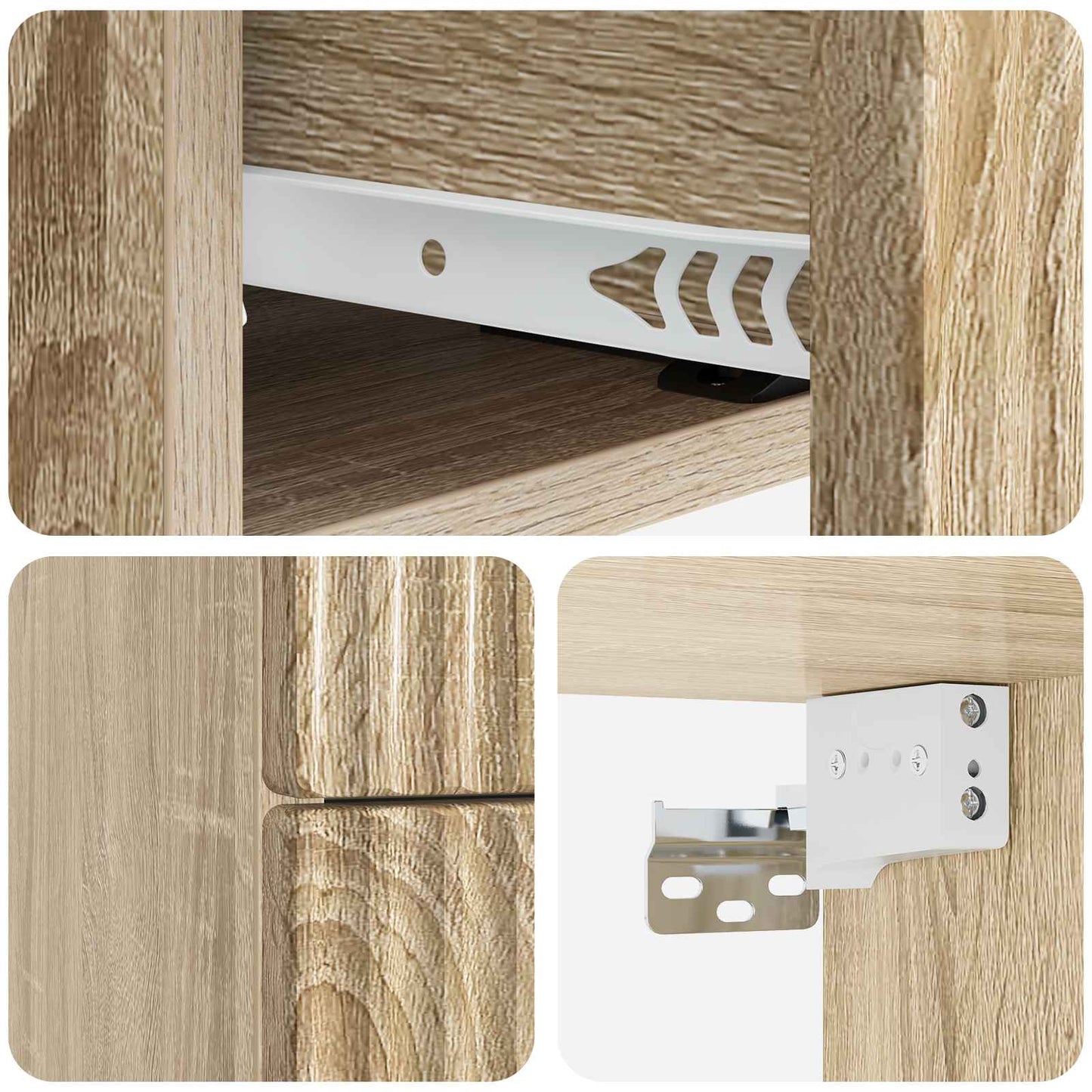 Wandbeugel Bedkast Sonoma Eiken 33 x 34,5 x 40 cm Bewerkt hout