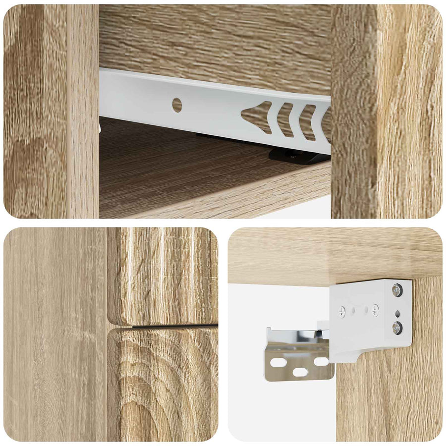 Wandbeugel Bedkast Sonoma Eiken 33 x 34,5 x 40 cm Bewerkt hout