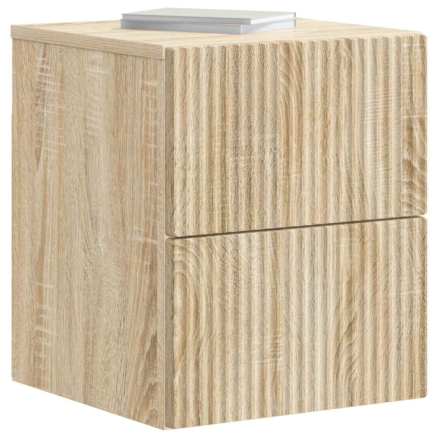 Wandbeugel Bedkast Sonoma Eiken 33 x 34,5 x 40 cm Bewerkt hout