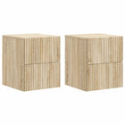 Nachtkastje 2 stuks Sonoma eiken 33x34,5x40 cm wandmontage