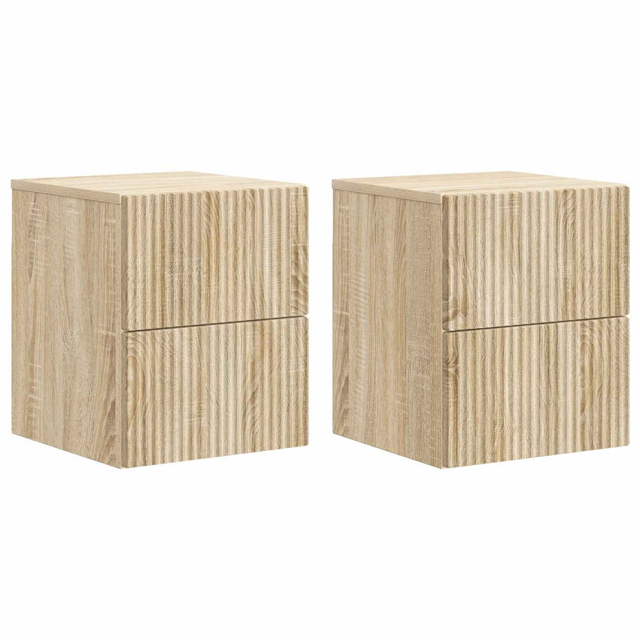 Wandbeugel Bedkast 2 pcs Sonoma Eiken 33 x 34,5 x 40 cm