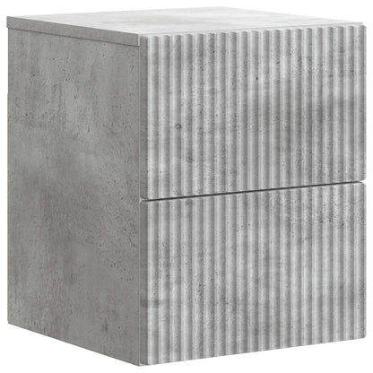 Wandbeugel Bedkast Betongrijs 33 x 34,5 x 40 cm Bewerkt hout