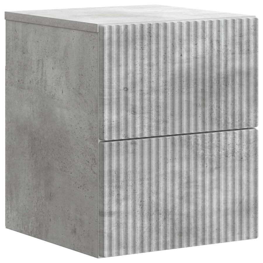 Wandbeugel Bedkast Betongrijs 33 x 34,5 x 40 cm Bewerkt hout