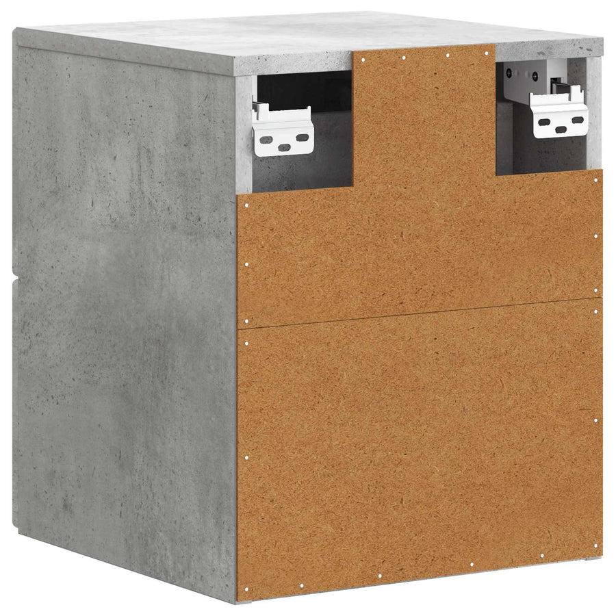 Wandbeugel Bedkast Betongrijs 33 x 34,5 x 40 cm Bewerkt hout