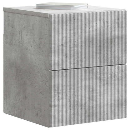Wandbeugel Bedkast Betongrijs 33 x 34,5 x 40 cm Bewerkt hout