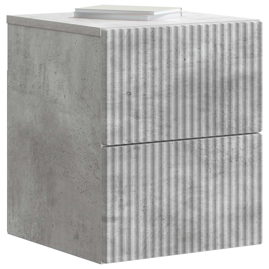 Wandbeugel Bedkast Betongrijs 33 x 34,5 x 40 cm Bewerkt hout