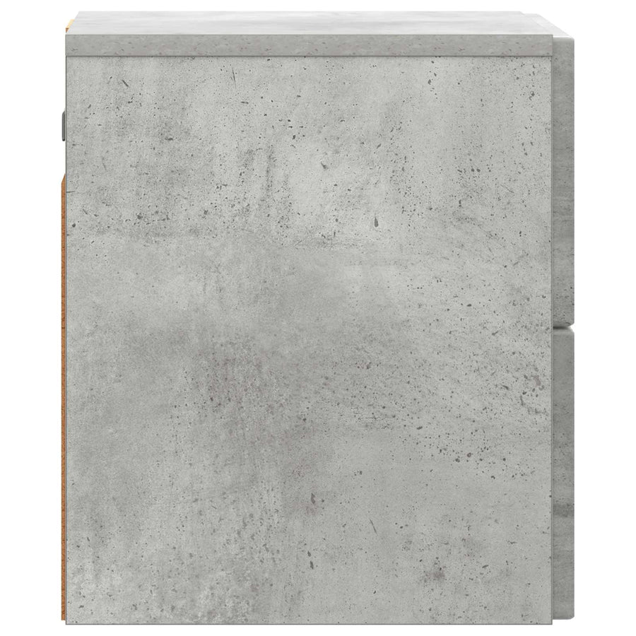 Wandbeugel Bedkast Betongrijs 33 x 34,5 x 40 cm Bewerkt hout