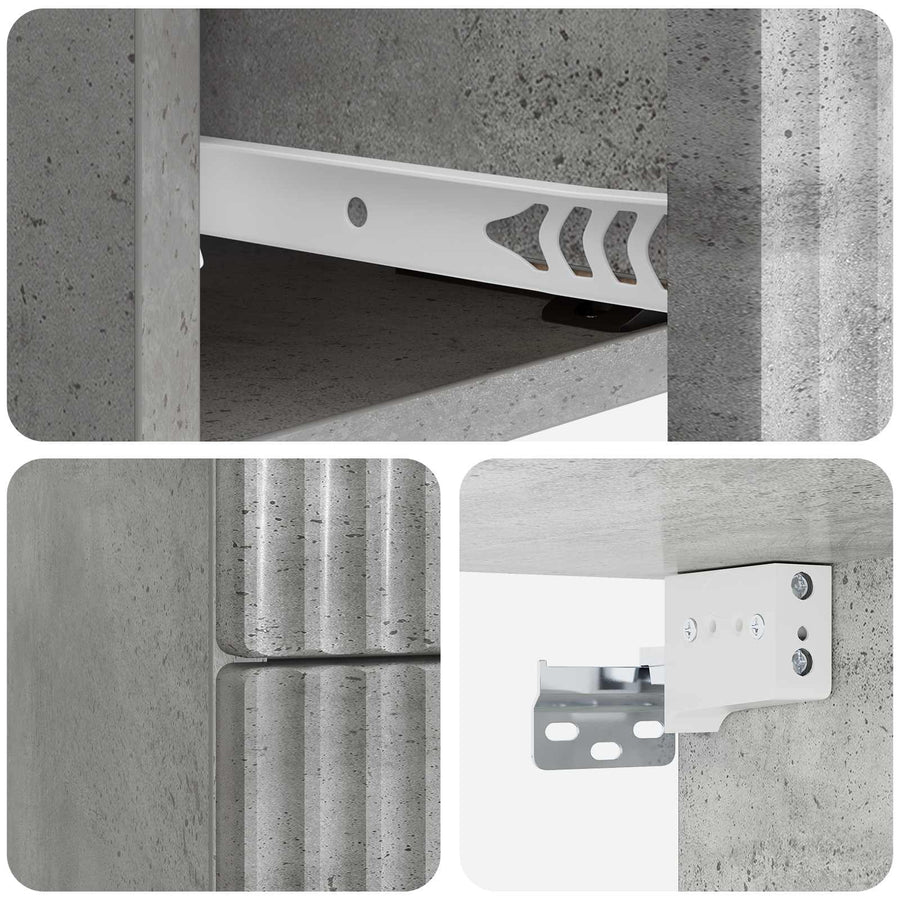 Wandbeugel Bedkast met lade 2 pcs Betongrijs 33 x 34,5 x 40 cm