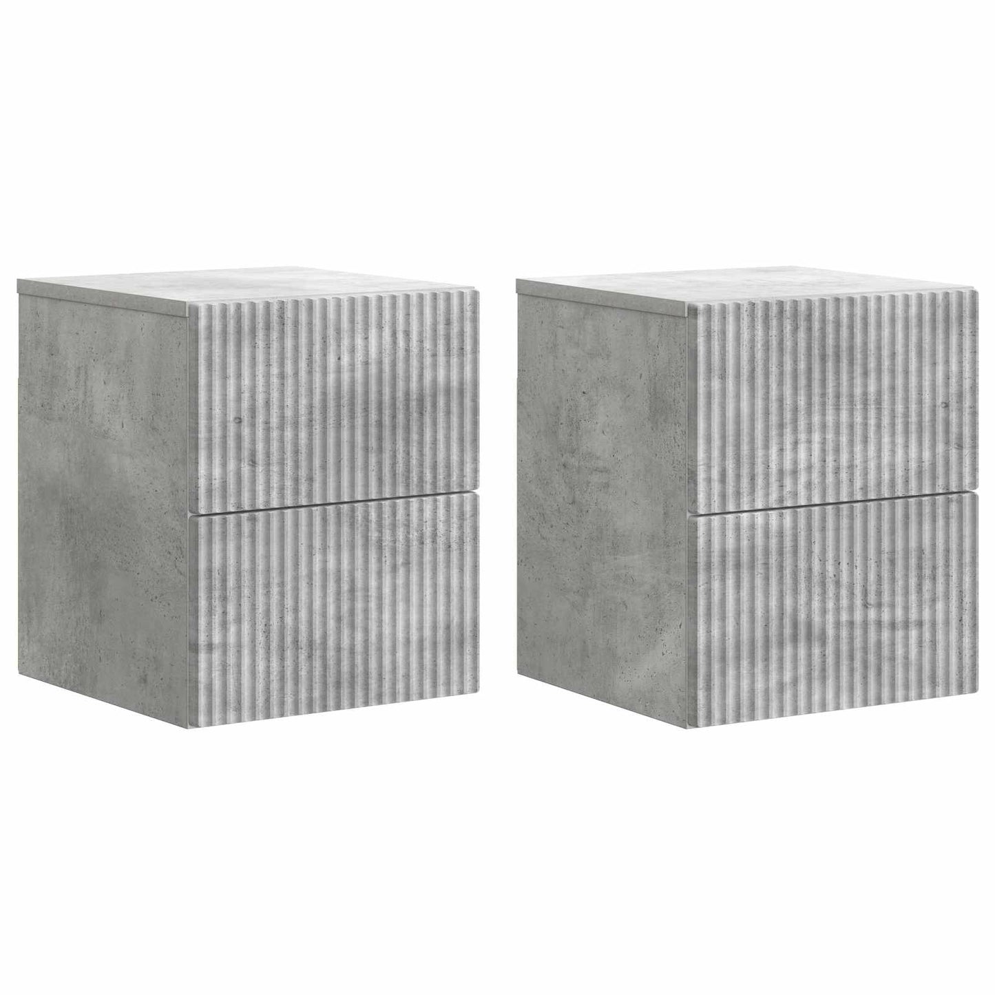 Wandbeugel Bedkast met lade 2 pcs Betongrijs 33 x 34,5 x 40 cm