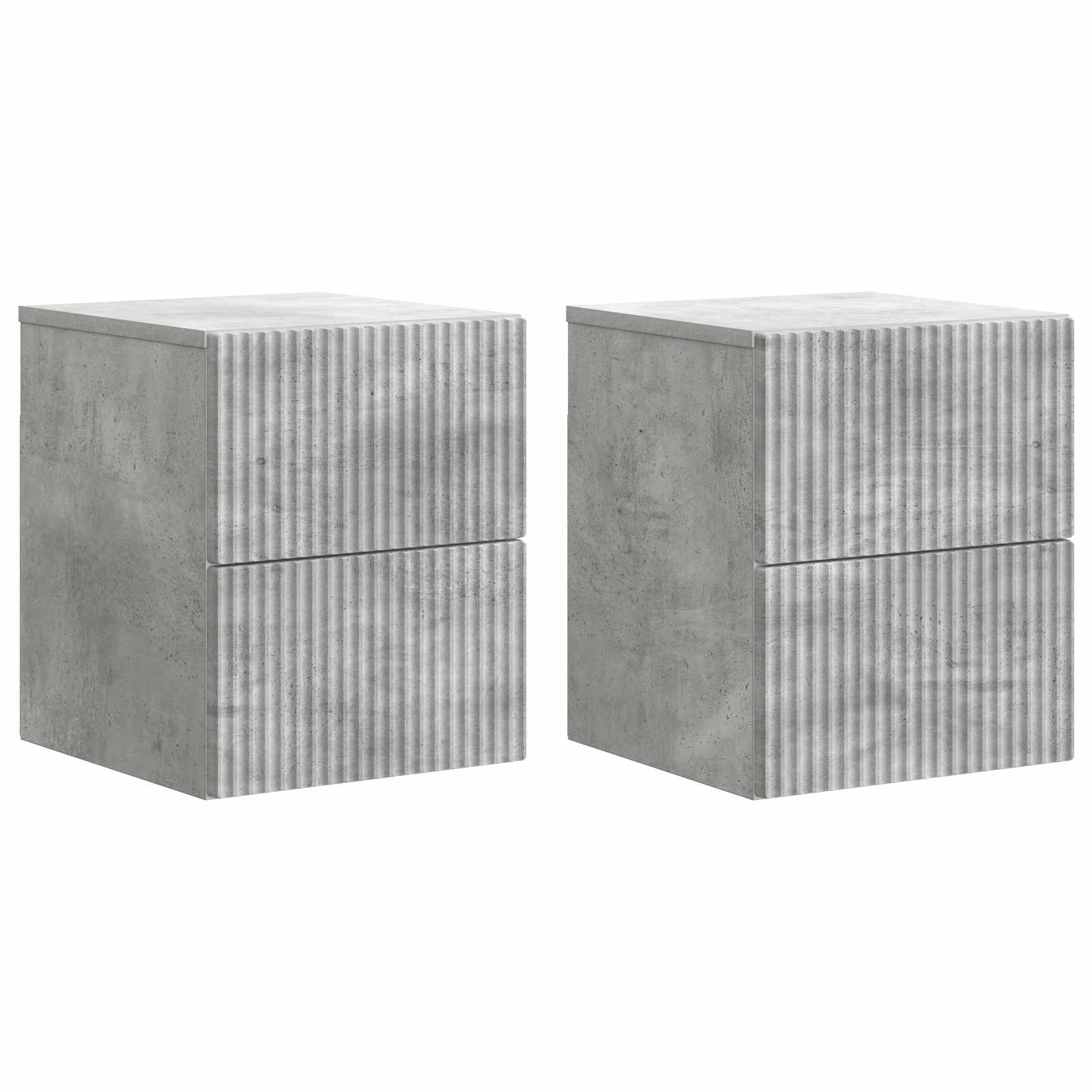 Wandbeugel Bedkast met lade 2 pcs Betongrijs 33 x 34,5 x 40 cm