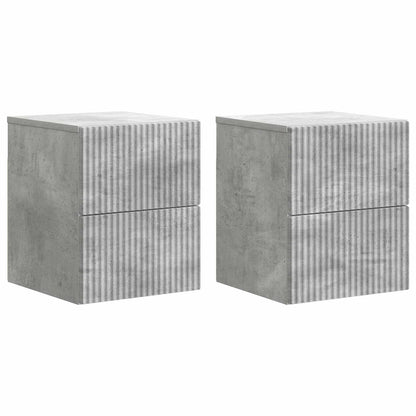 Wandbeugel Bedkast met lade 2 pcs Betongrijs 33 x 34,5 x 40 cm