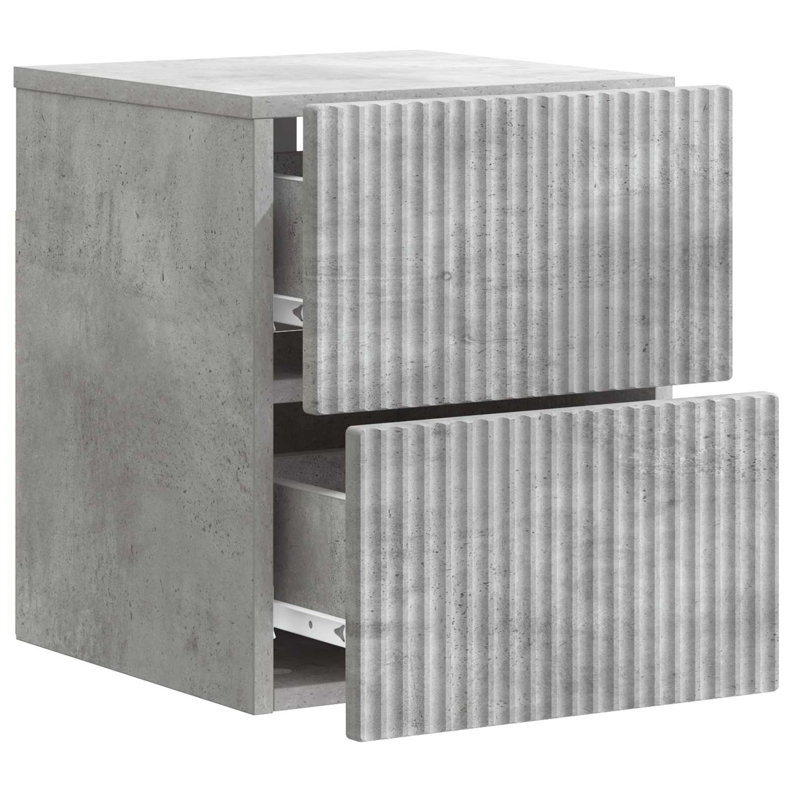 Wandbeugel Bedkast met lade 2 pcs Betongrijs 33 x 34,5 x 40 cm