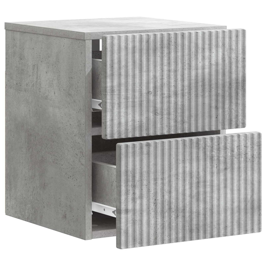 Wandbeugel Bedkast met lade 2 pcs Betongrijs 33 x 34,5 x 40 cm