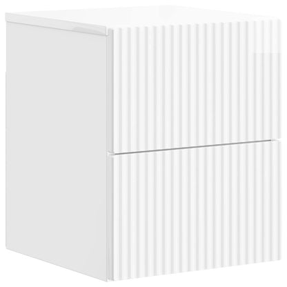 Wandbeugel Bedkast Hoogglans Wit 33 x 34,5 x 40 cm Bewerkt hout