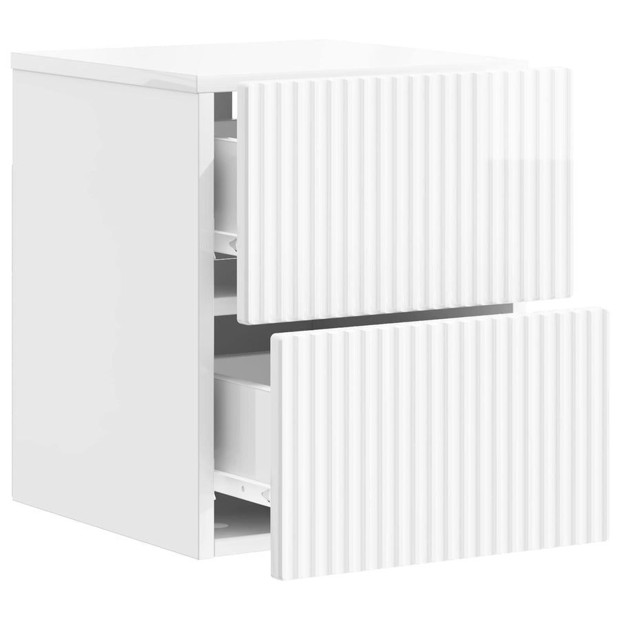 Wandbeugel Bedkast Hoogglans Wit 33 x 34,5 x 40 cm Bewerkt hout