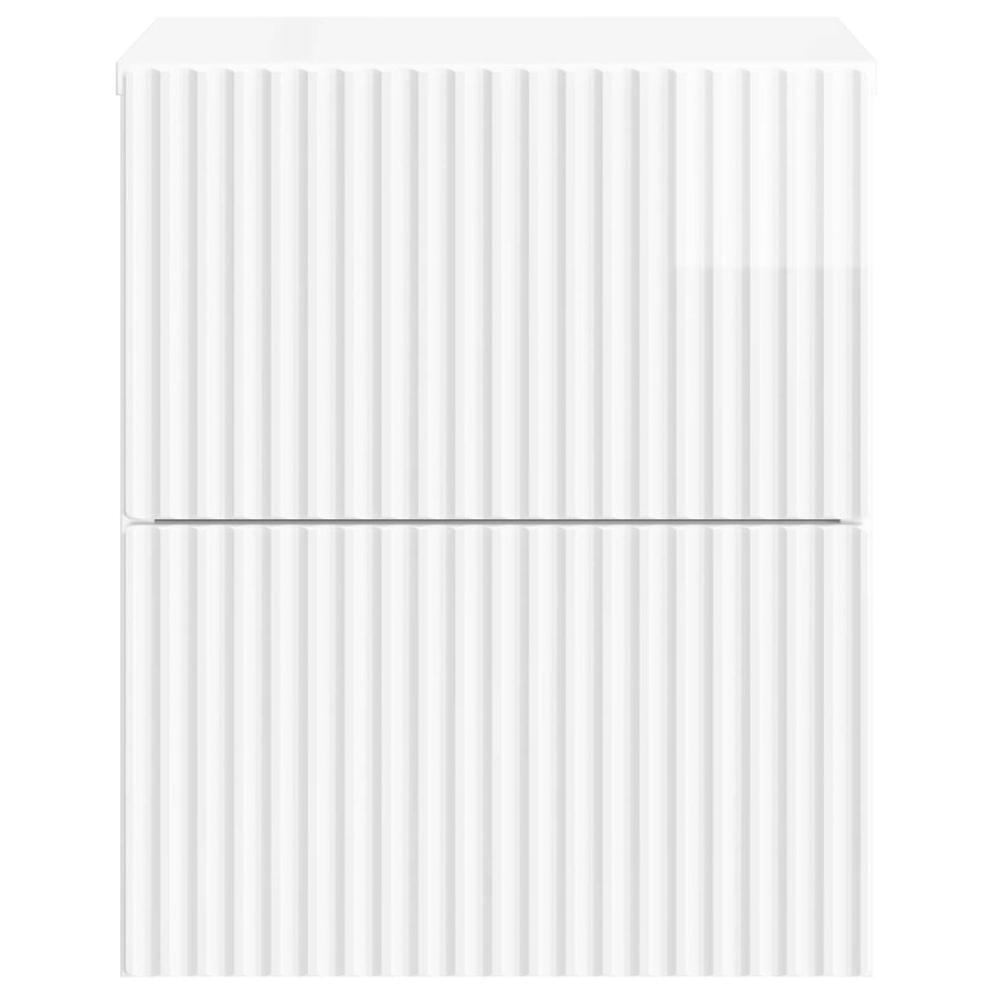Wandbeugel Bedkast Hoogglans Wit 33 x 34,5 x 40 cm Bewerkt hout