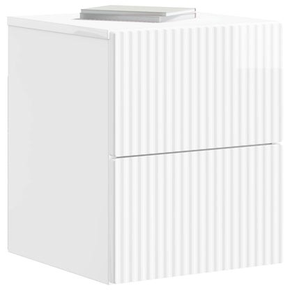 Wandbeugel Bedkast Hoogglans Wit 33 x 34,5 x 40 cm Bewerkt hout