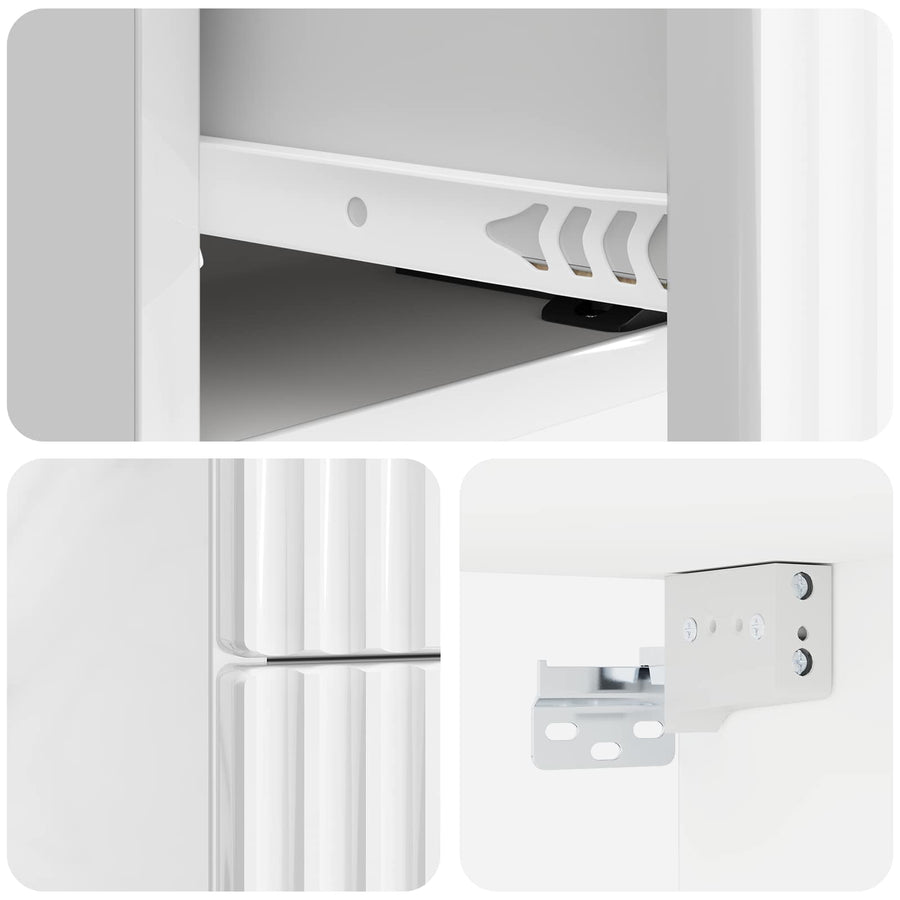 Wandbeugel Bedkast 2 pcs Hoogglans Wit 33 x 34,5 x 40 cm