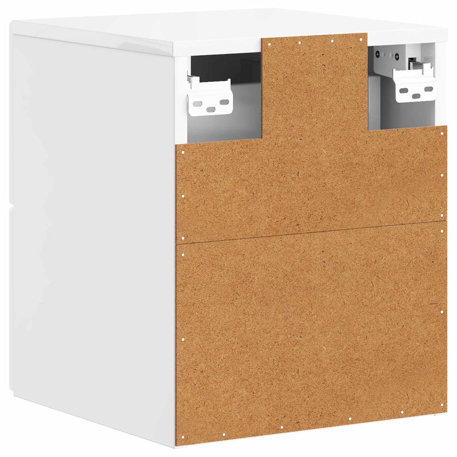 Wandbeugel Bedkast 2 pcs Hoogglans Wit 33 x 34,5 x 40 cm