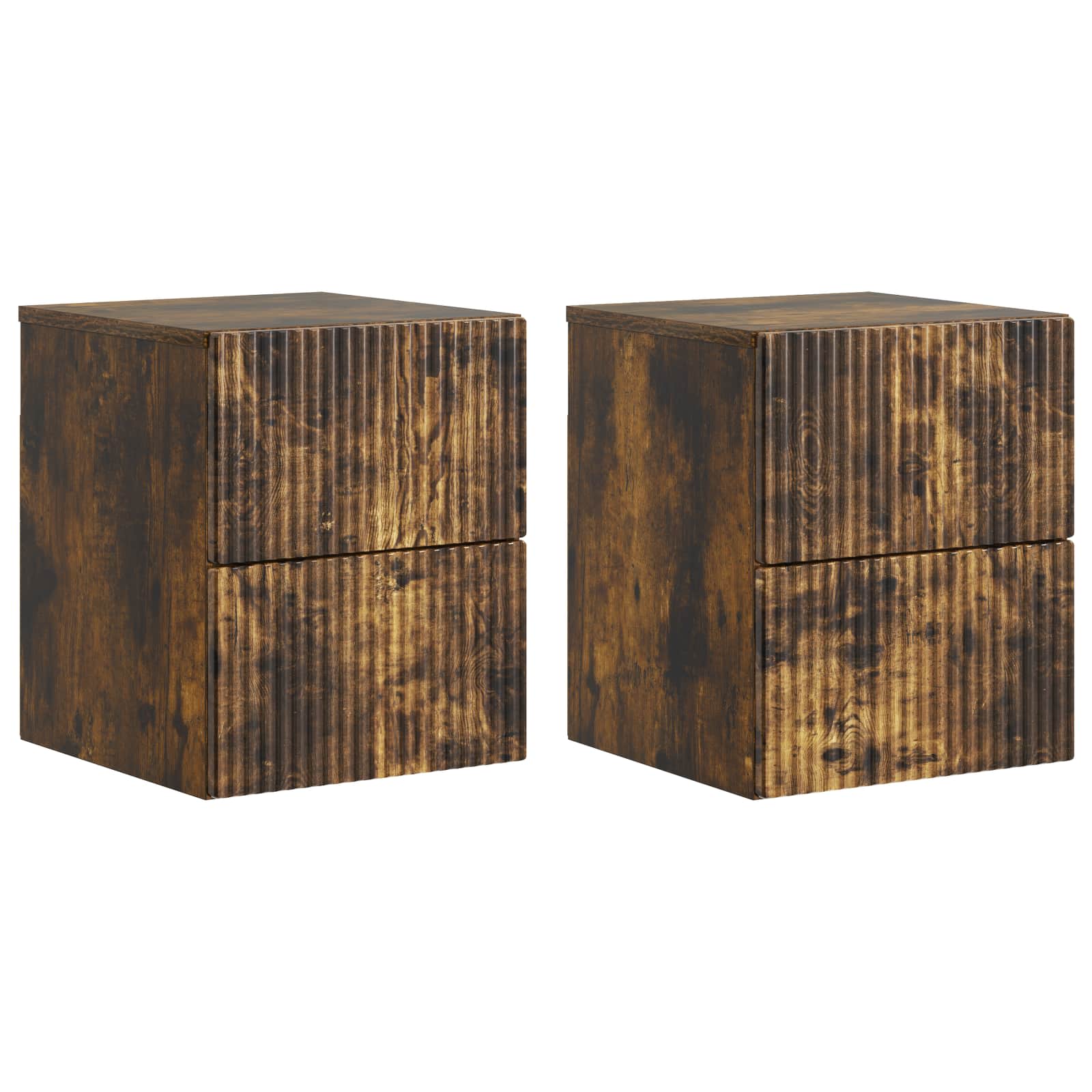 Wandbeugel Bedkast 2 pcs Gerookt eiken 33 x 34,5 x 40 cm