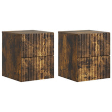 Wandbeugel Bedkast 2 pcs Gerookt eiken 33 x 34,5 x 40 cm
