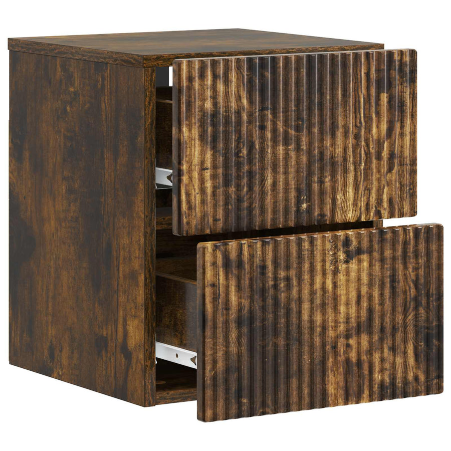 Wandbeugel Bedkast 2 pcs Gerookt eiken 33 x 34,5 x 40 cm