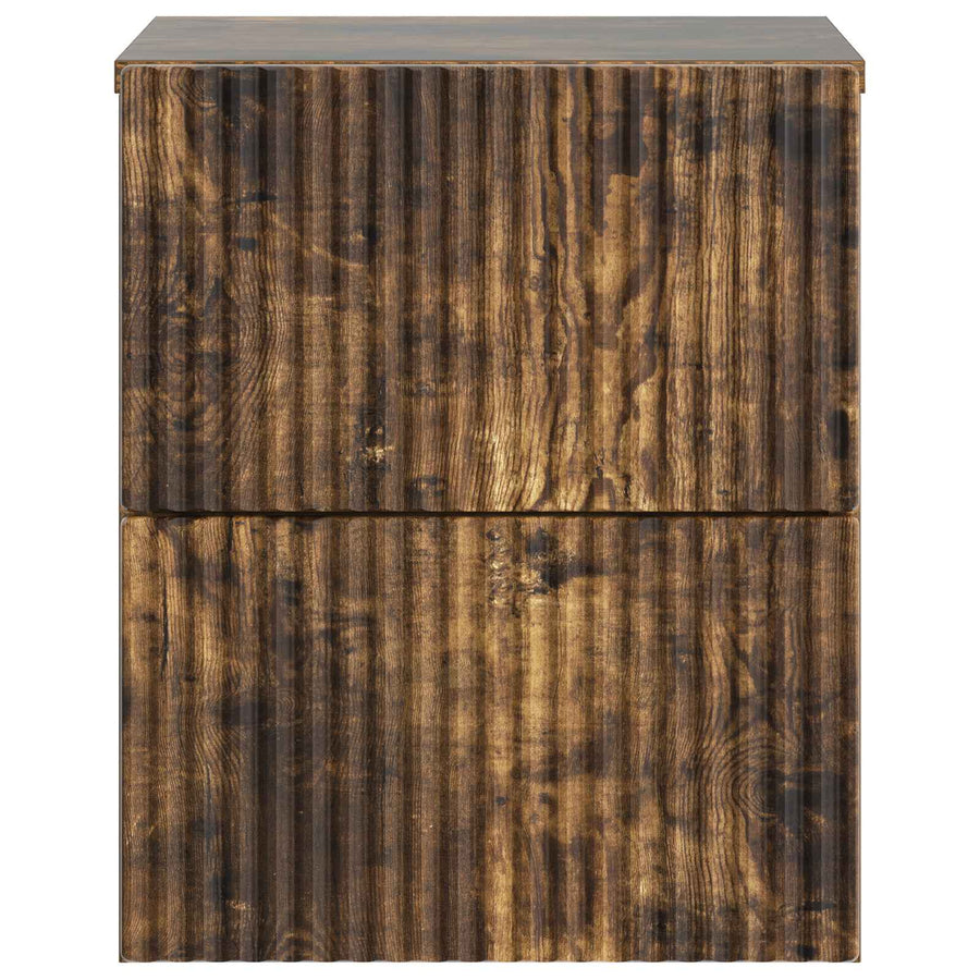 Wandbeugel Bedkast 2 pcs Gerookt eiken 33 x 34,5 x 40 cm