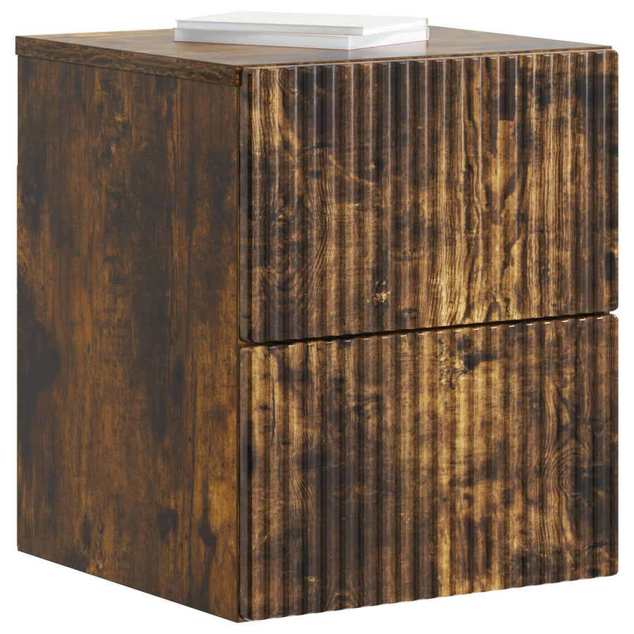 Wandbeugel Bedkast 2 pcs Gerookt eiken 33 x 34,5 x 40 cm