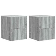 Nachtkastjes 2 stuks grijs sonoma 33x34,5x40 cm wandmontage