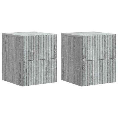 Wandbeugel Bedkast 2 pcs Grijs sonoma 33 x 34,5 x 40 cm
