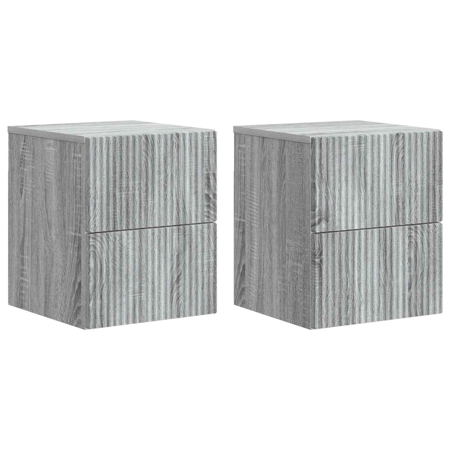 Wandbeugel Bedkast 2 pcs Grijs sonoma 33 x 34,5 x 40 cm