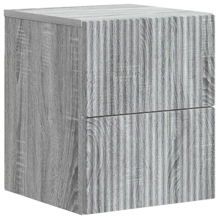 Wandbeugel Bedkast 2 pcs Grijs sonoma 33 x 34,5 x 40 cm