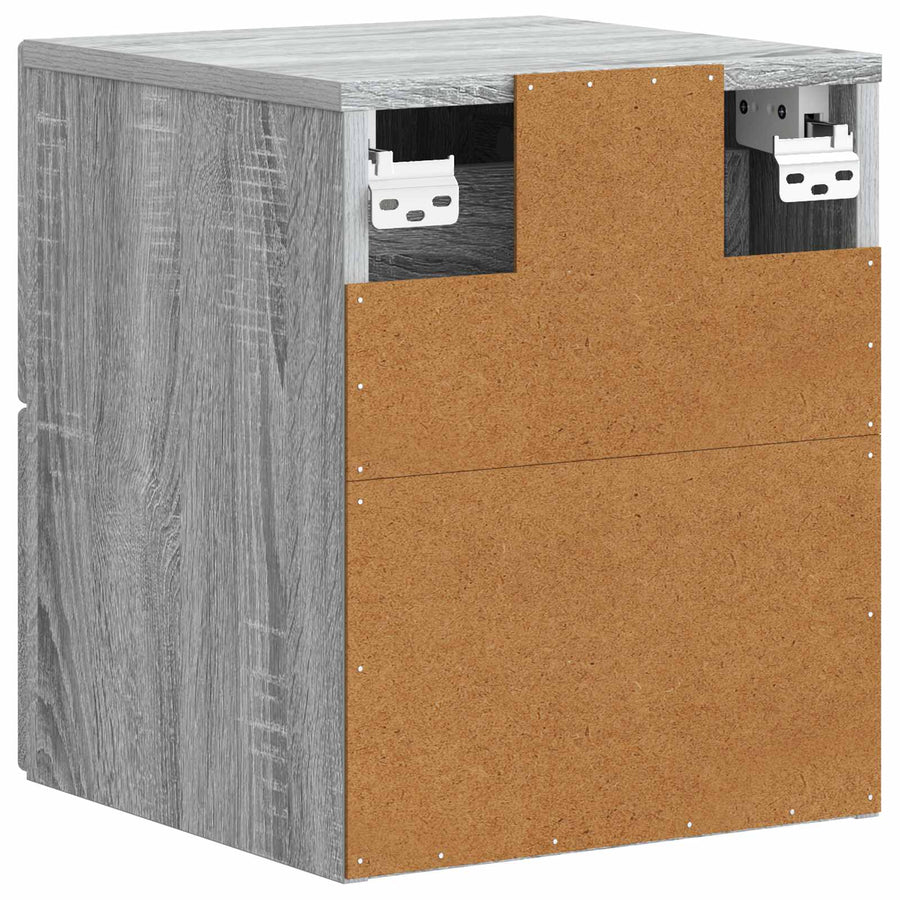 Wandbeugel Bedkast 2 pcs Grijs sonoma 33 x 34,5 x 40 cm