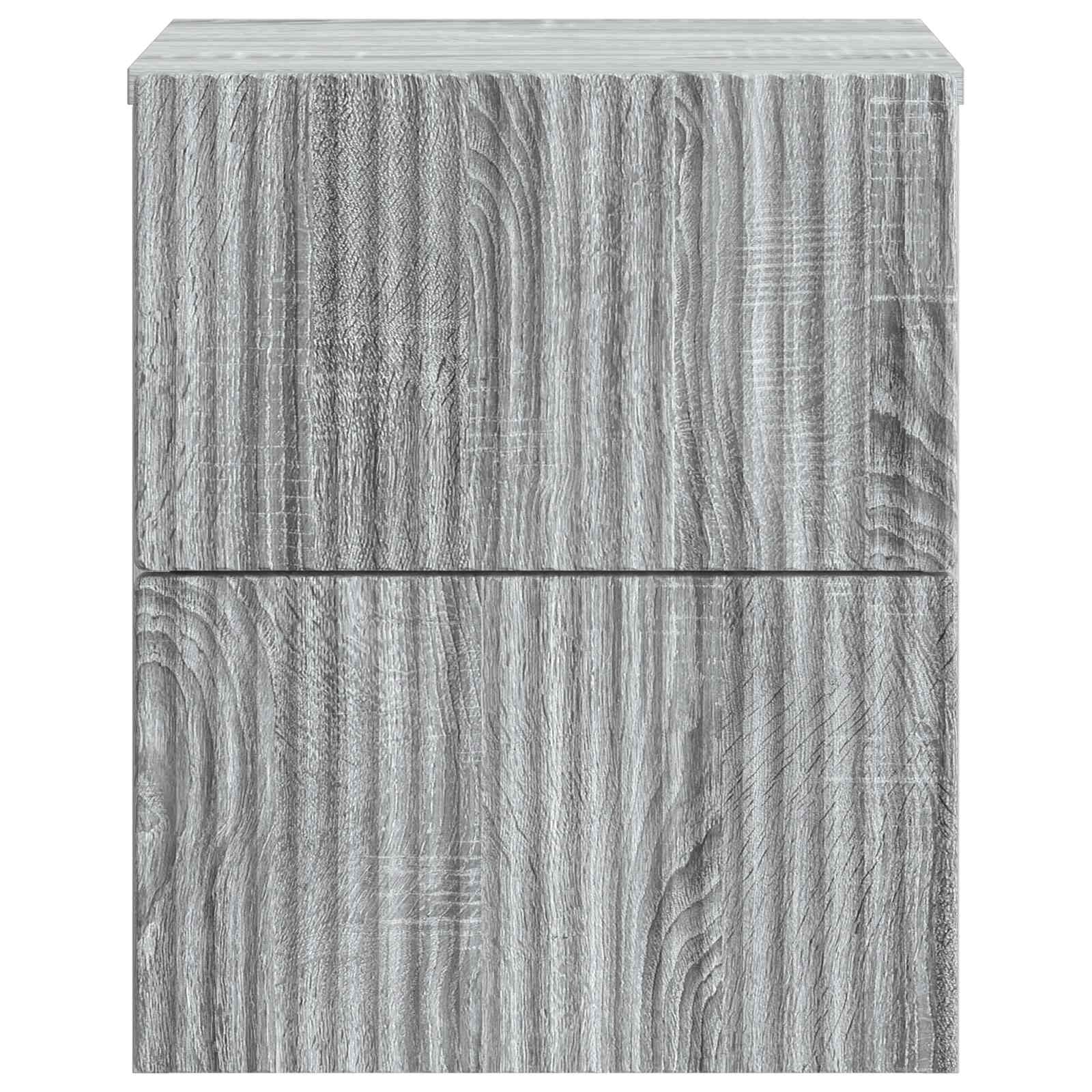 Wandbeugel Bedkast 2 pcs Grijs sonoma 33 x 34,5 x 40 cm
