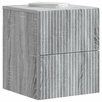 Wandbeugel Bedkast 2 pcs Grijs sonoma 33 x 34,5 x 40 cm