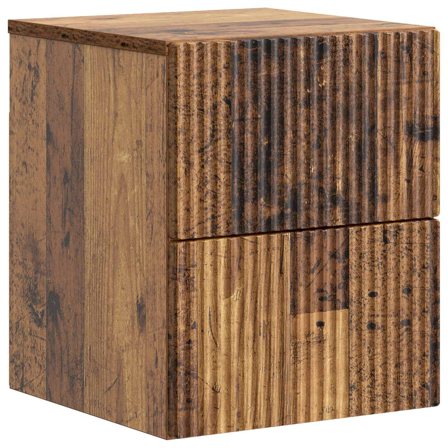 Wandbeugel Bedkast Oud hout 33 x 34,5 x 40 cm Bewerkt hout