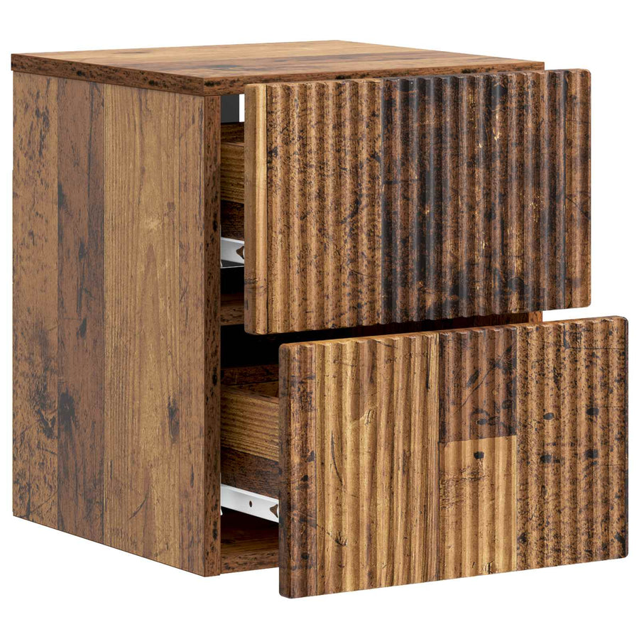 Wandbeugel Bedkast Oud hout 33 x 34,5 x 40 cm Bewerkt hout