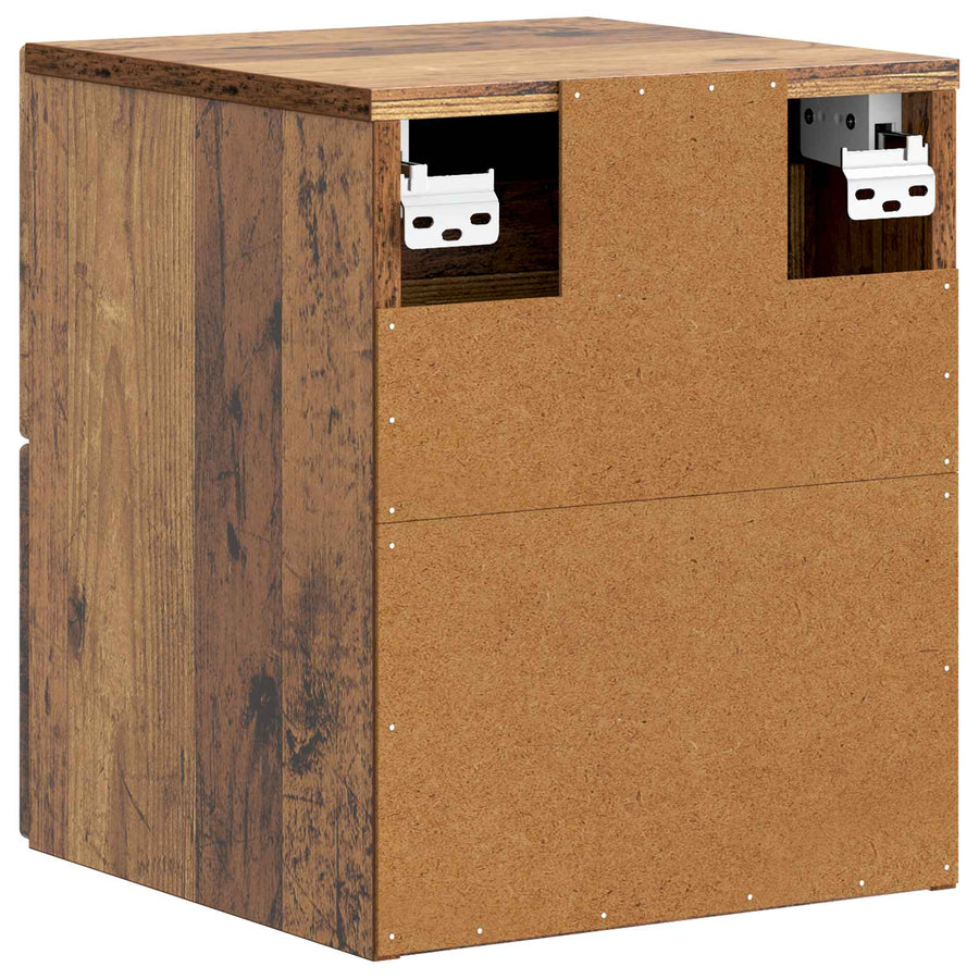 Wandbeugel Bedkast Oud hout 33 x 34,5 x 40 cm Bewerkt hout