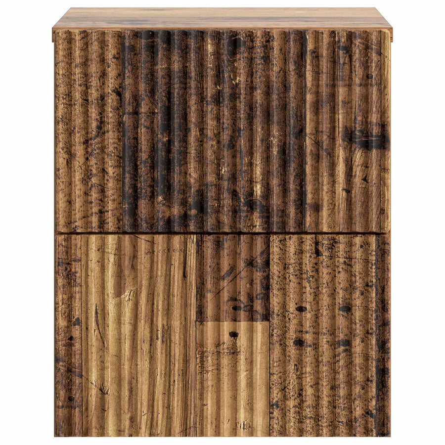 Wandbeugel Bedkast Oud hout 33 x 34,5 x 40 cm Bewerkt hout